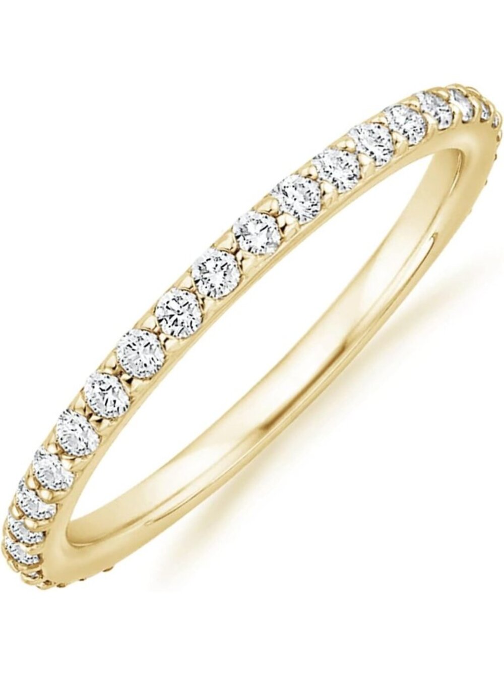 Dainty 14K Gold Plated Eternity Ring | Stackable Cubic Zirconia Band for Women